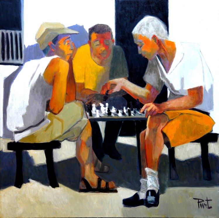 Les joueurs d'échecs à Cuba